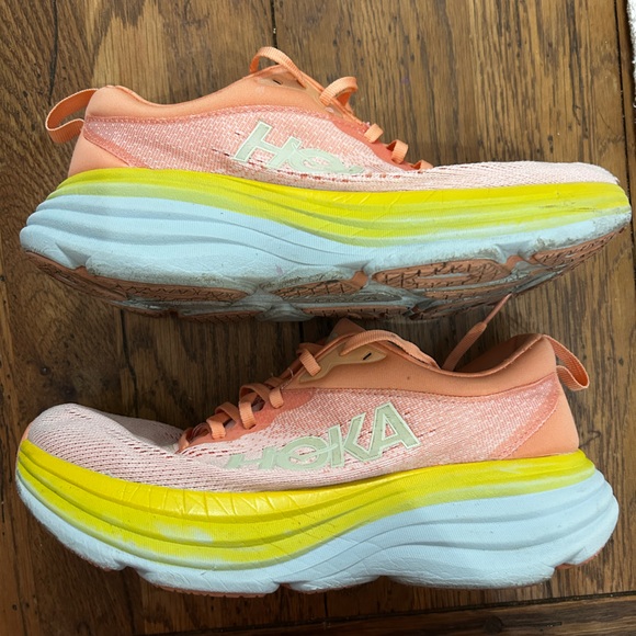 HOKA M Bondi 8 Shell Coral/ Peach Mens 7 - Picture 2 of 4